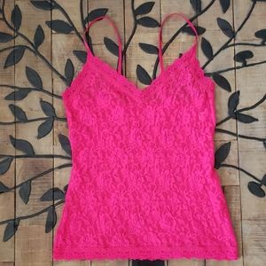 Hanky Panky Bright Pink Lace Cami NWOT small